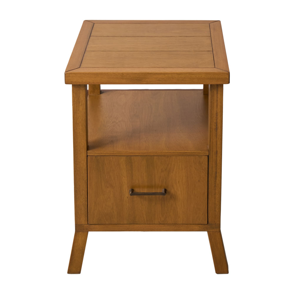 MESA DE LUZ CLASICO 1C CON ESTANTE LUSTRE MIEL