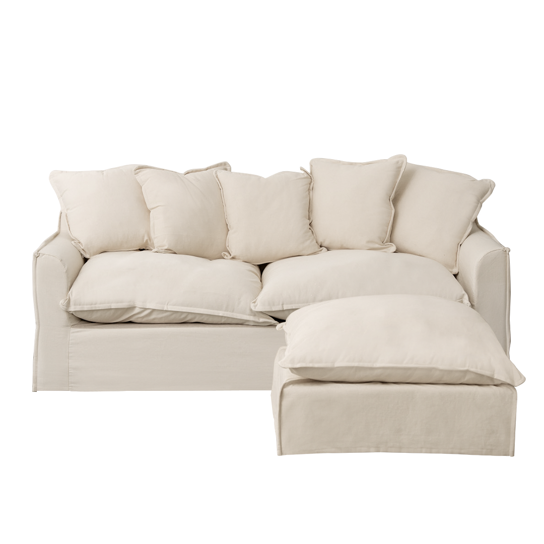 LIVING 2C Y PUFF MONACO BEIGE NATURAL SG | Sueñolar Paraguay