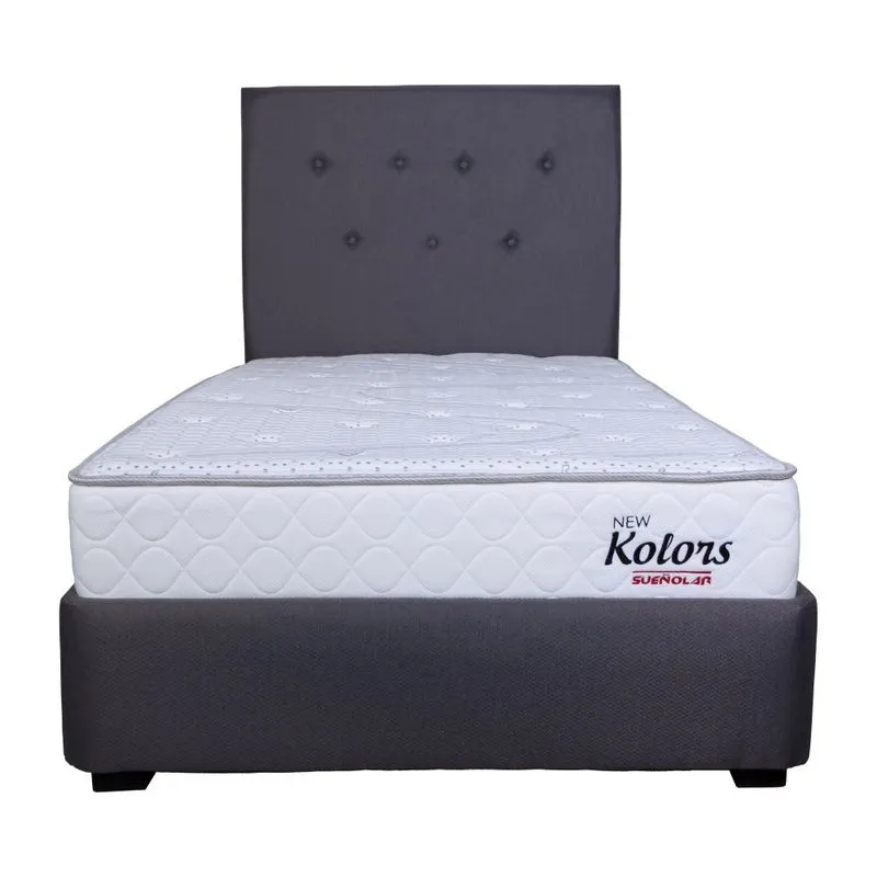 Sommier New Kolors Gris 100x190 cm + Cabecera Gris