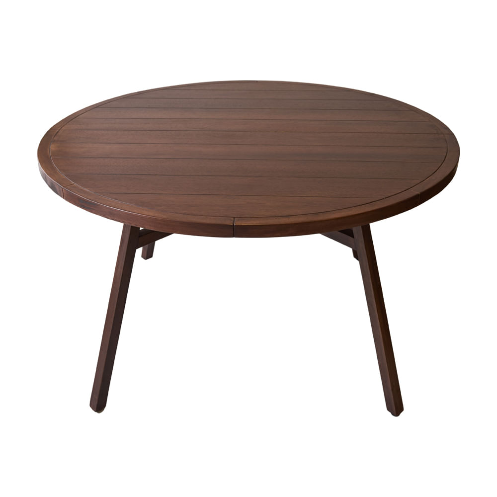 MESA COMEDOR CIRCULAR CLASICO 120 LUSTRE NOGAL