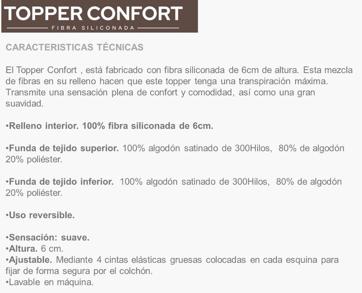 TOPPER CONFORT 140 X 190