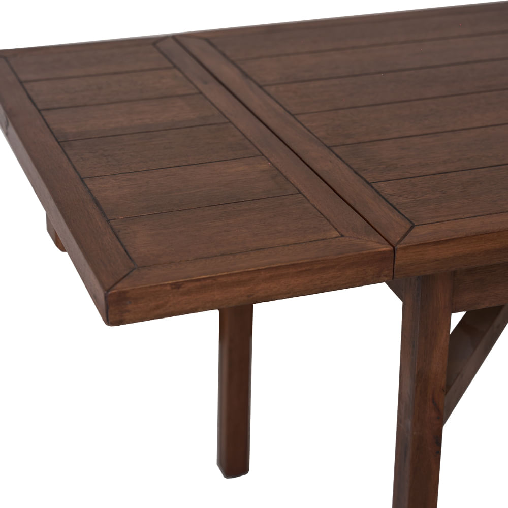 MESA COMEDOR EXTENSIBLE CLASICO LUSTRE NOGAL