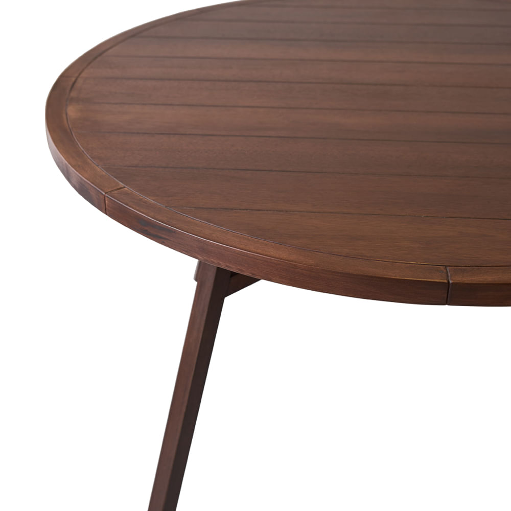 MESA COMEDOR CIRCULAR CLASICO 120 LUSTRE NOGAL